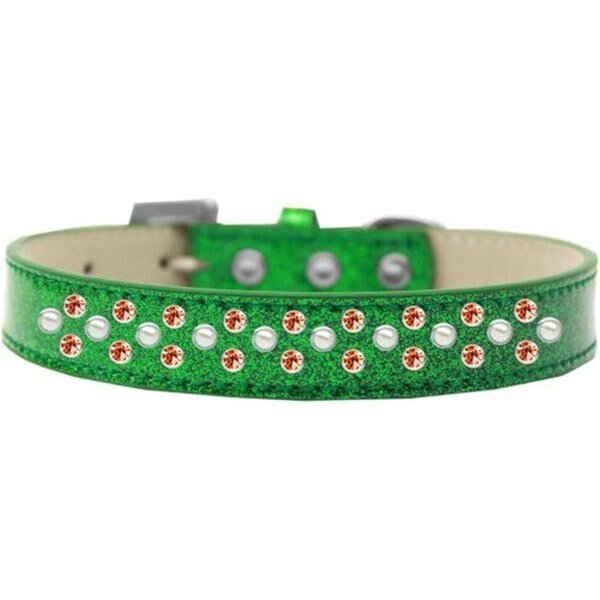 Sprinkles Ice Cream Pearl & Orange Crystals Dog CollarEmerald Green Size 12, Unconditional Love, Mfr#: UN757552